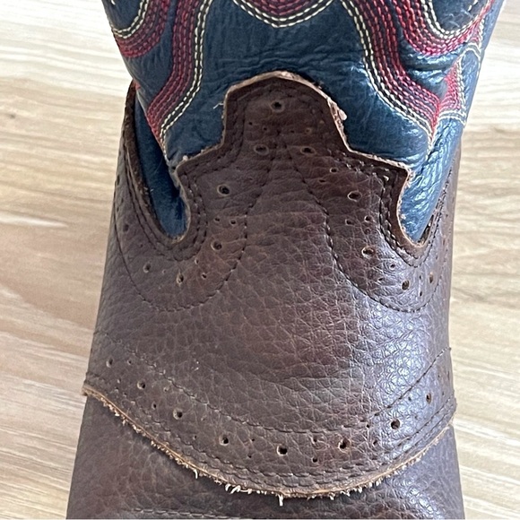 Justin Boots Brown and Blue Leather Boots - Picture 4 of 9